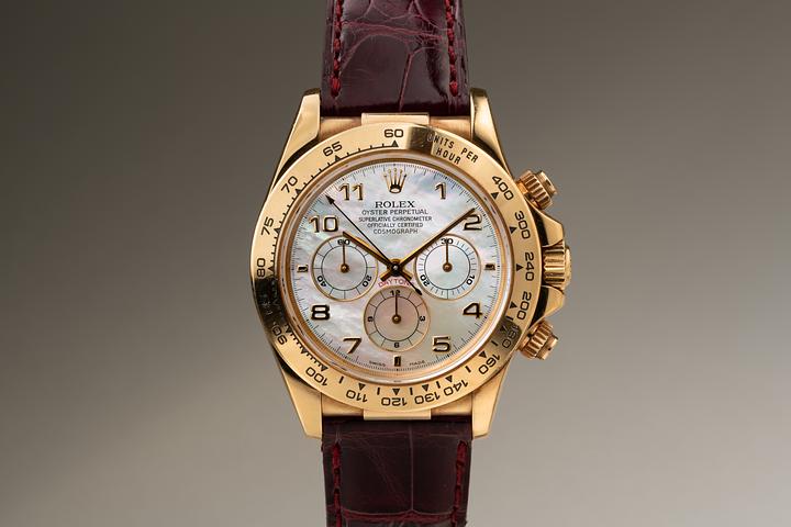 1996 Rolex 18K YG Daytona 16518 MOP Arabic Dial | Tropical Watch