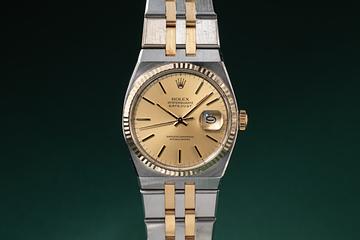 1983 Rolex Two-Tone OysterQuartz DateJust 17013 Champagne Dial 