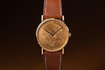 Corum 18k YG Twenty Dollar Coin Watch 1895