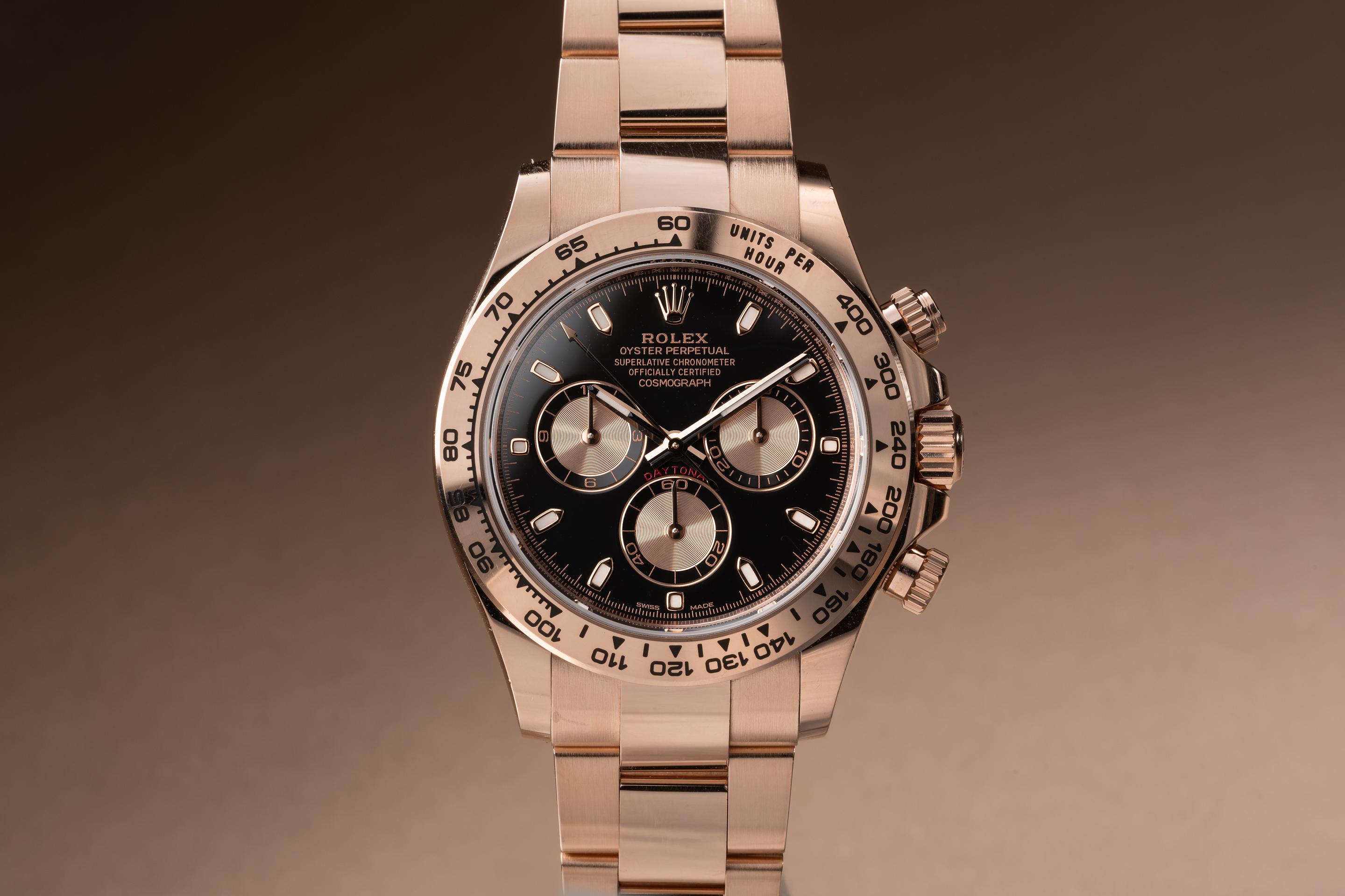 2019 Rolex 18K RG Daytona 116505 Black Dial with Box and Papers