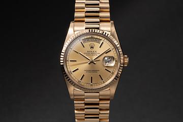 1988 Rolex 18K YG Day-Date 18230 Champagne Dial with RSC