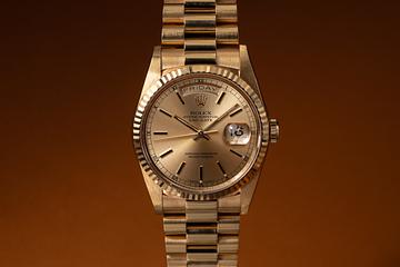 1989 Rolex 18K YG Day-Date 18238 Champagne Dial