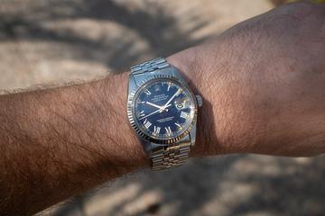 1984 Rolex DateJust 16014 Blue Tropical Big Roman Dial with Papers