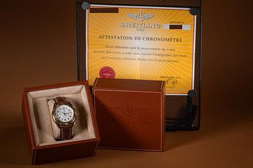 Breitling 18K YG LE Crosswind Special K44356 White Arabic Dial