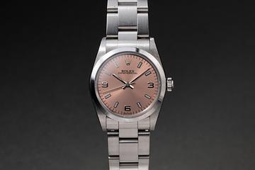 1999 Mid-Size Rolex Oyster Perpetual 77080 Salmon 3, 6, 9 Dial