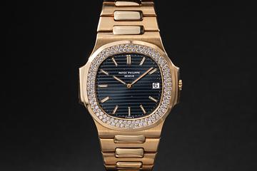 1980 Patek Philippe 18K YG & Diamond Nautilus 3700 Black Dial 