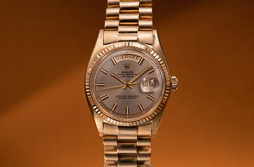 1970 Rolex 18K YG Day-Date 1803 Grey Dial with Box 
