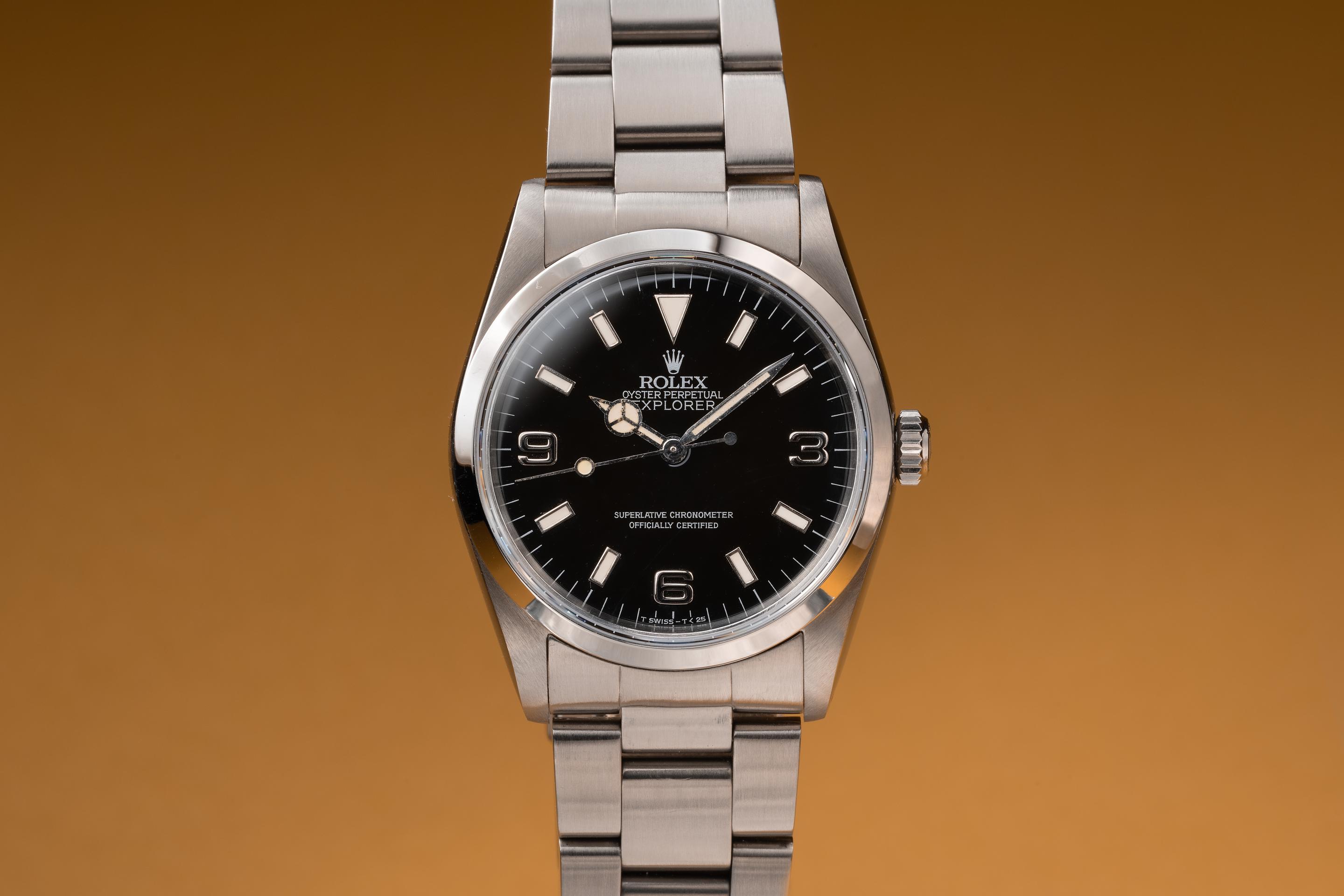 1991 Rolex Explorer 14270 Blackout 3-6-9 Dial Tropical Watch