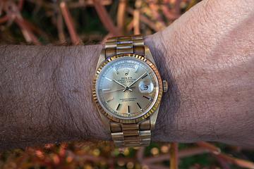 1990 Rolex 18K YG Day-Date 18238 Champagne Dial
