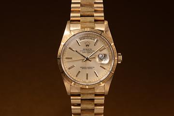 1988 Rolex YG Day-Date 18248 Gold Tapestry Dial 