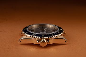 1990 Rolex 18K YG Submariner 16618 Silver Serti Dial | Tropical Watch
