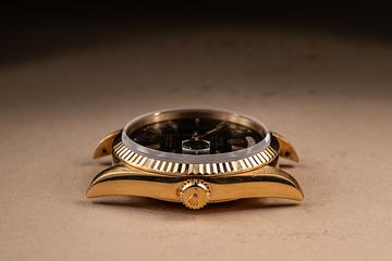 1995 Rolex 18K YG Day-Date 18238 Black Dial | Tropical Watch