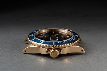 1980 Rolex 18K YG Submariner 16808 With Blue Tropical Nipple Dial