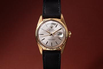 1976 Rolex 18K YG Day-Date 1803 Silver Dial 