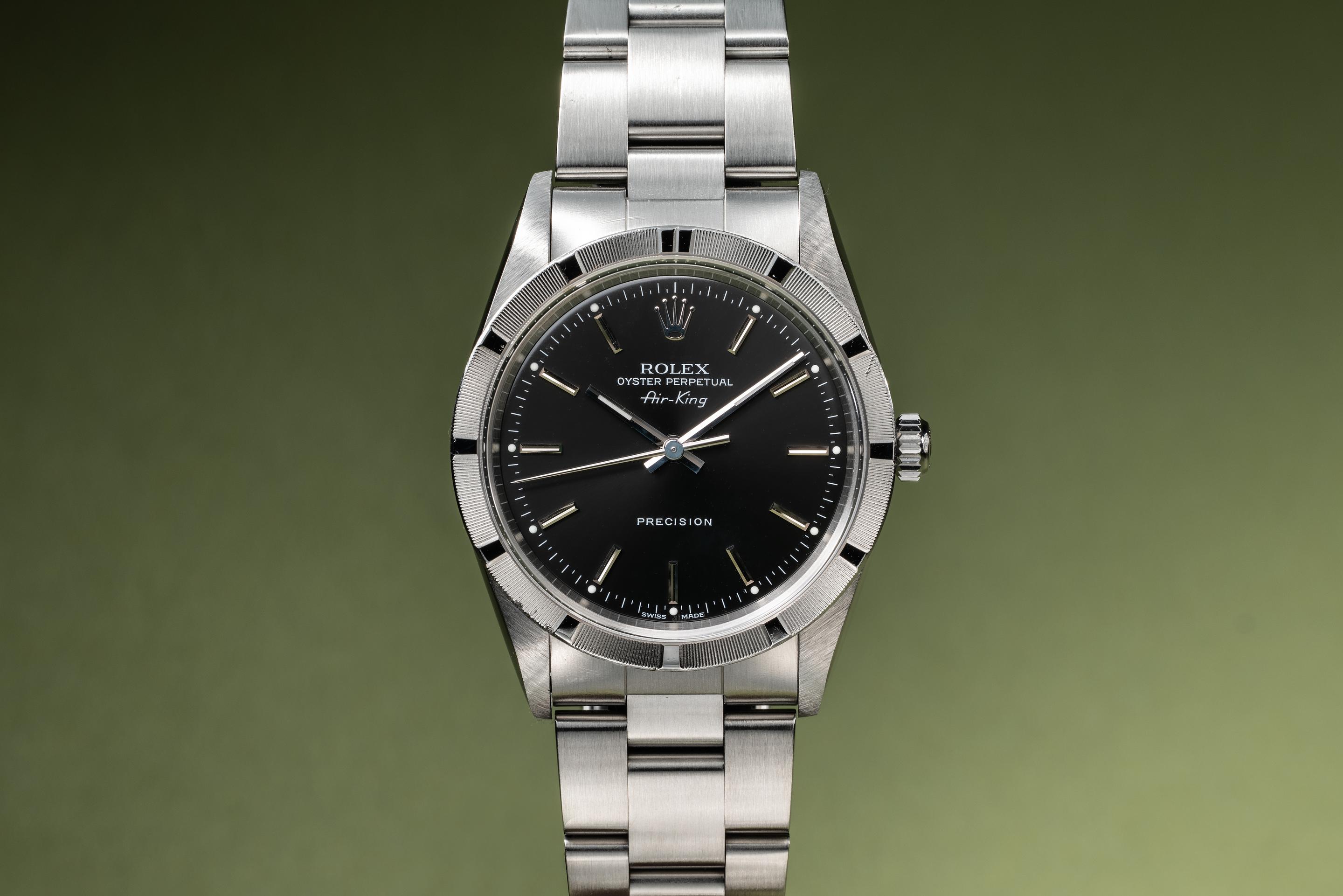 2001 Rolex Air-King 14010M Black Dial | Tropical Watch