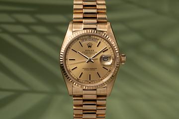 1984 Rolex 18K Day-Date 18038 Champagne Dial with Papers