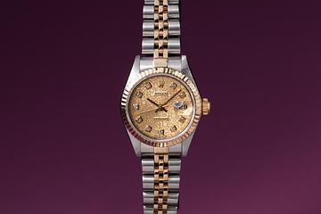 2001 Rolex Ladies Two-Tone DateJust 79173 Champagne no Lume Jubilee Diamond Dial