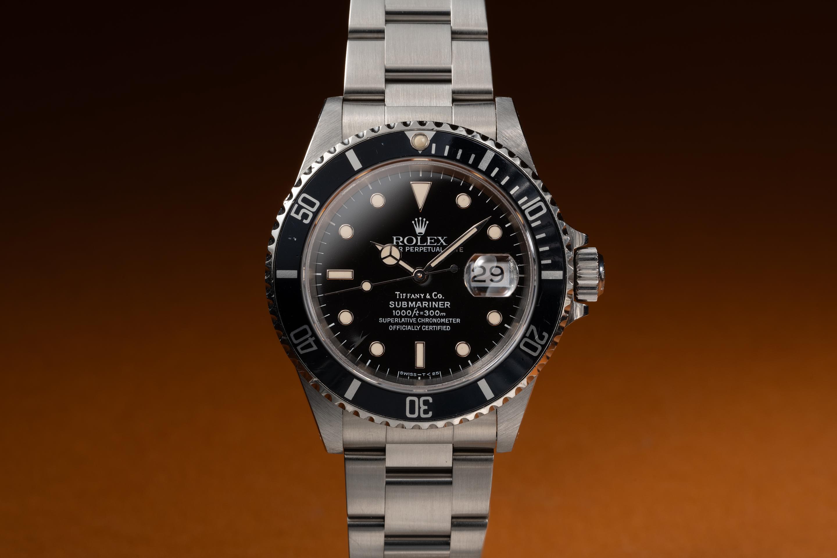 1991 Rolex Submariner 16610 Tiffany & Dial Tropical Watch