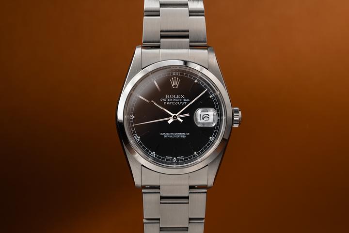 2001 Rolex DateJust 16200 Black Dial | Tropical Watch