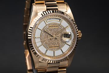 1990 Rolex Day-Date 18238 Enamel and Diamond Pave Carousel Dial