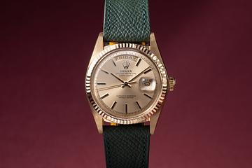 Rolex 18K YG Day-Date 1803 No Lume Champagne Dial 