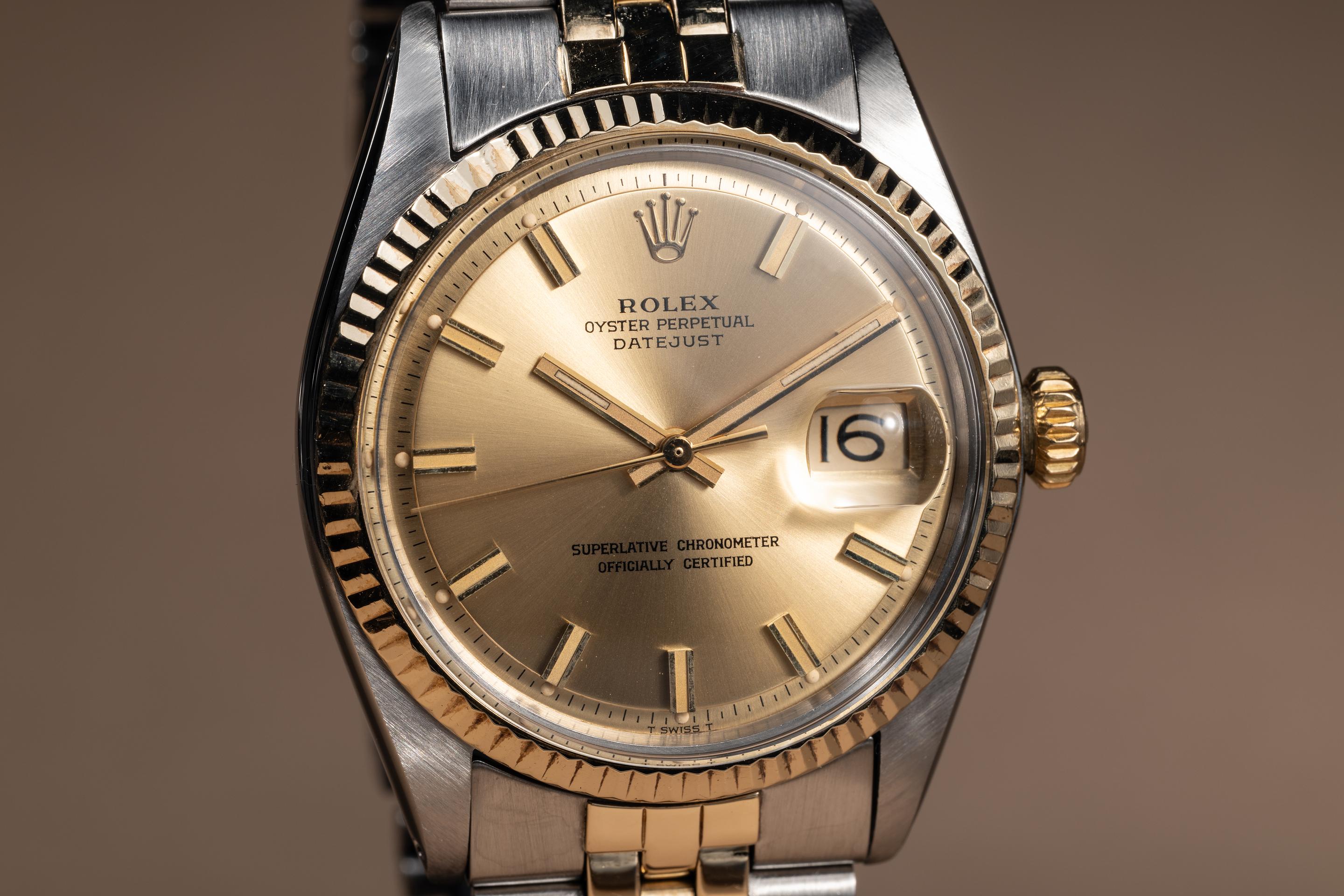 1971 Rolex Two-Tone DateJust 1601 Wide-Boy Champagne Dial