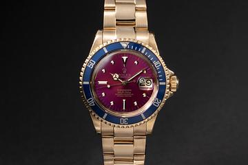 1978 Rolex 18k YG Submariner 1680 Tropical Purple Dial