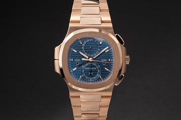 2024 Patek Philippe 18K RG Nautilus Travel Time Chronograph 5990/1R Blue Dial with Box & Papers