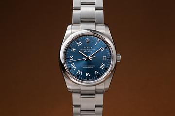 2011 Rolex Air-King 114200 Blue Roman Index Dial with Papers