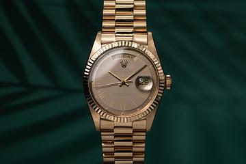 1973 Rolex 18K YG Day-Date 1803 Beige Roman Numeral Dial
