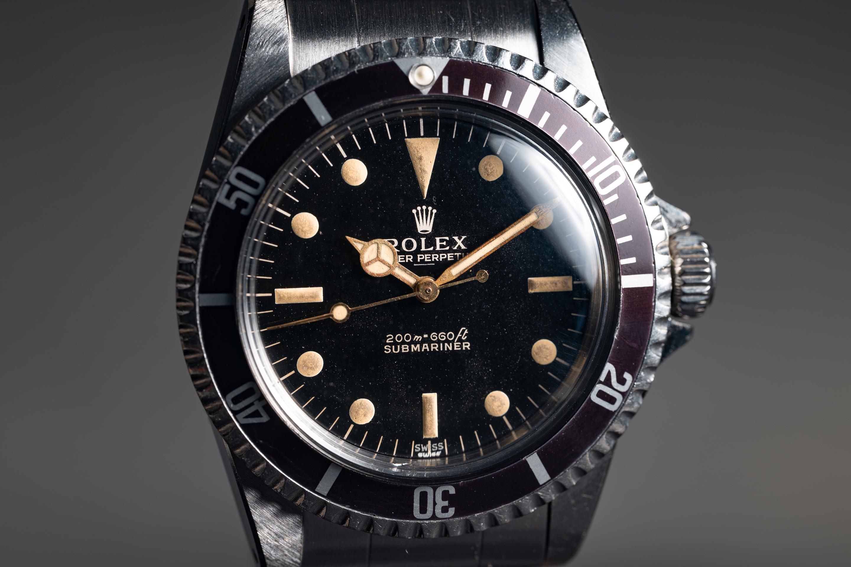1963 Rolex PCG Submariner 5513 Gilt Underline Triple Swiss Gilt 
