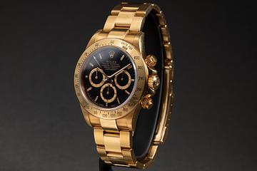 1995 Rolex 18K YG Daytona 16528 Black Dial with Box & Papers 