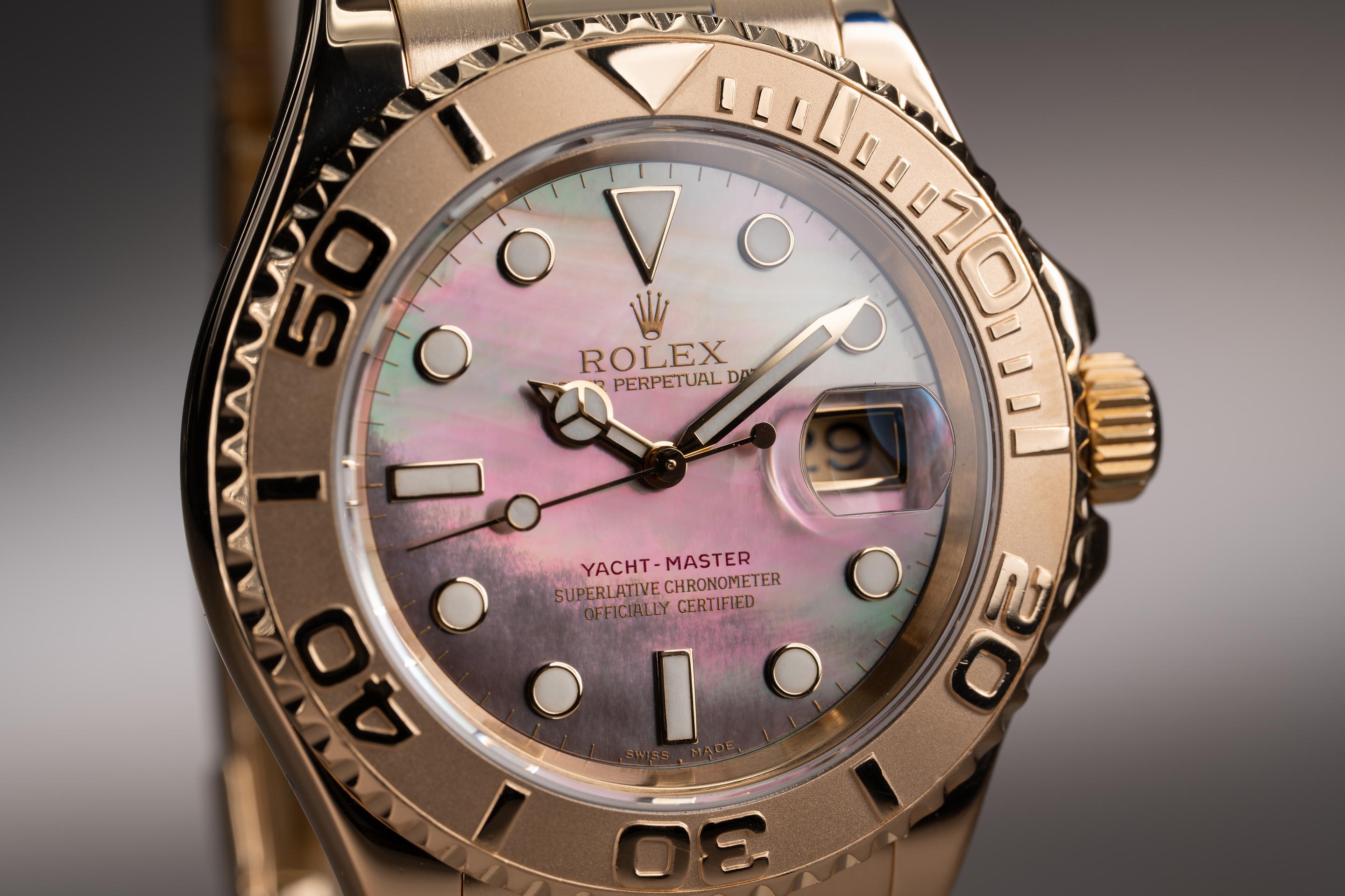 2001 Rolex 18K YG Yacht-Master 16628 Tahitian MOP Dial | Tropical