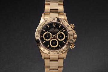 1991 Rolex 18K YG Daytona 16528 Black Dial