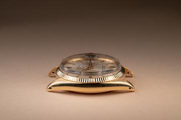 1965 18K YG Rolex Oyster Perpetual Date 1503 Silver Serpico Y