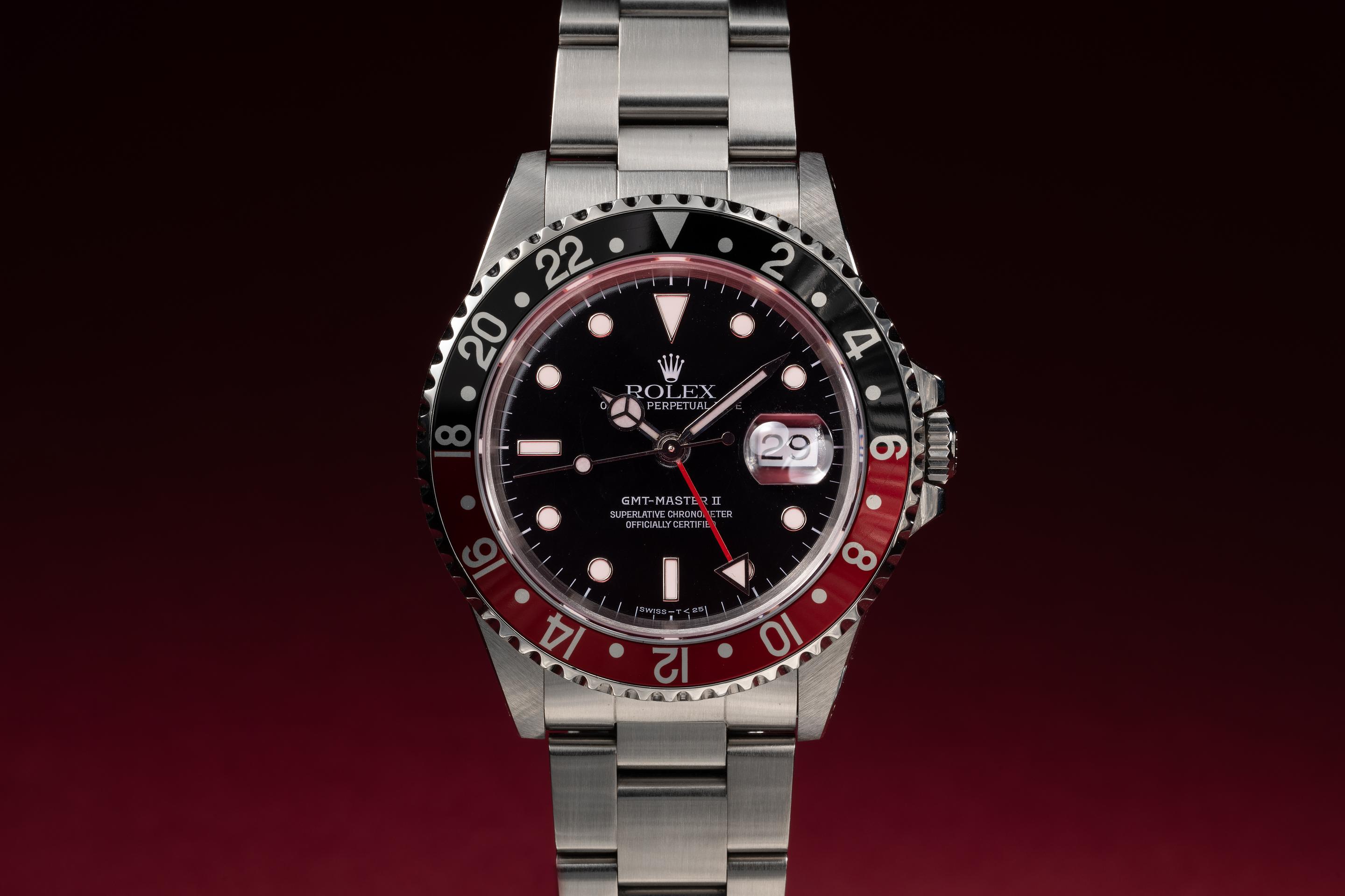 1993 Rolex GMT-Master II 16710 with Box and Papers Tropical Watch