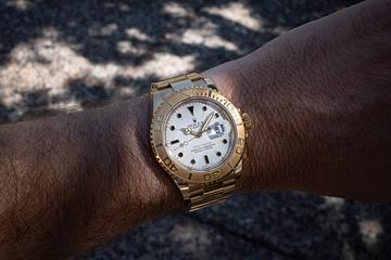 1991 Rolex 18K YG MK 1 Yacht-Master 16628 White Dial with Hang Tag 
