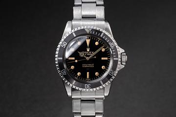 1963 Rolex PCG Submariner 5513 Gilt Underline Dial with Box and Papers