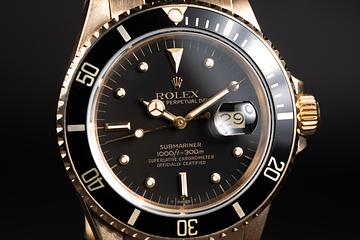 1985 Rolex 18K YG Submariner 16808 Matte Black Nipple Dial