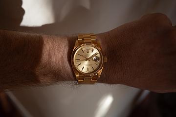 1979 Rolex 18K YG Day-Date 18038 Champagne Dial 