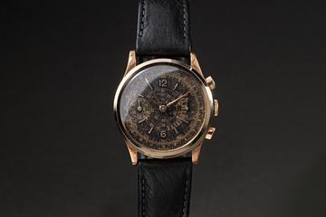 1930's Rolex 9k YG Chronograph 2811 Tropical Dial 