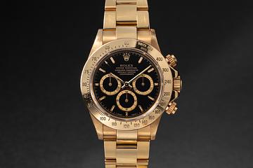 1995 Rolex 18K YG Daytona 16528 Black Dial with Box & Papers 