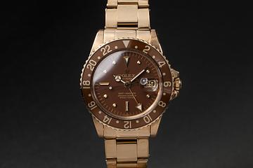 1971 Rolex 18K YG GMT-Master 1675 Brown Nipple Dial