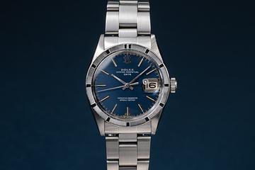 1967 Rolex Date 1501 Tropical no-lume Blue Dial 