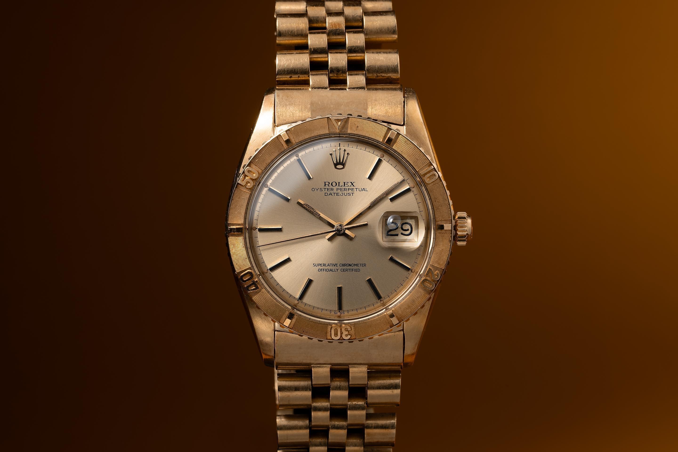 チェケラプランツ ⚠️要プロフ確認 ROLEX DATEJUST 1968 Rolex 18K YG DateJust Turn-O-Graph 1625 Stepped Champagne