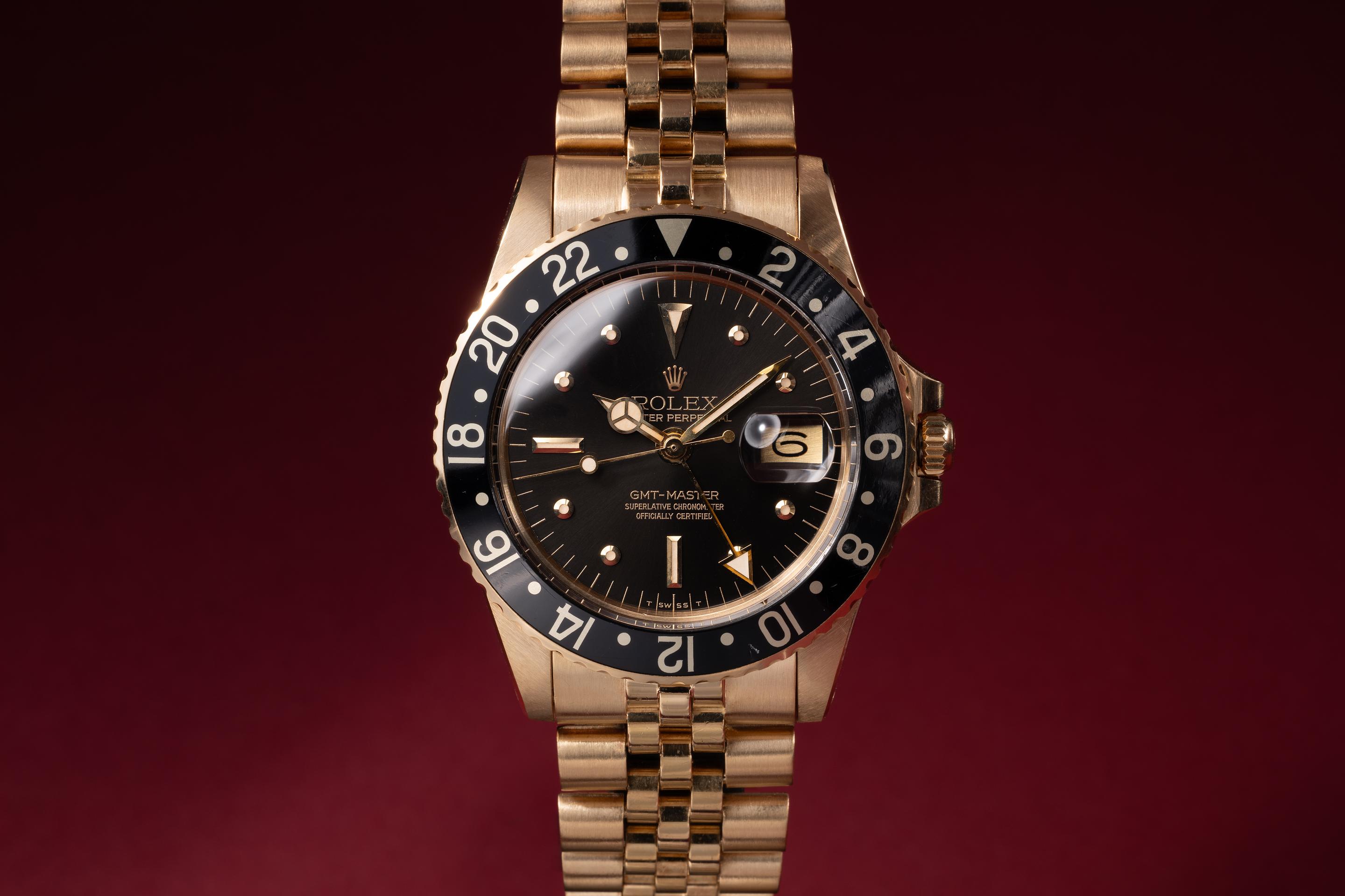 1978 Rolex 18K YG GMT-Master 1675 Black Nipple Dial | Tropical Watch