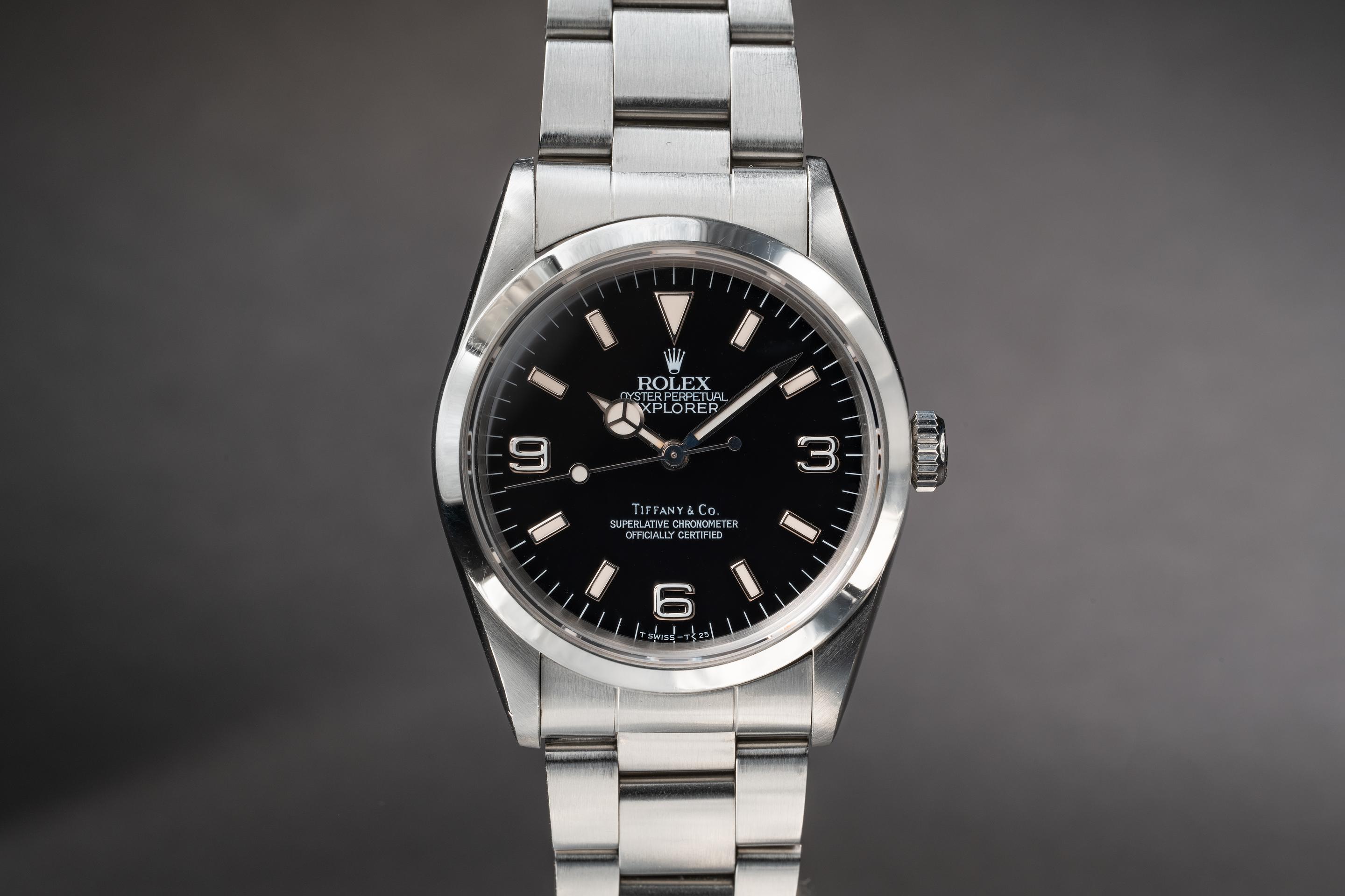 1991 Rolex Explorer 14270 Tritium Tiffany & Co. Dial