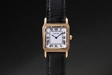 Cartier 18K YG Santos Dumont 78097 White Dial with Cartier Service Papers