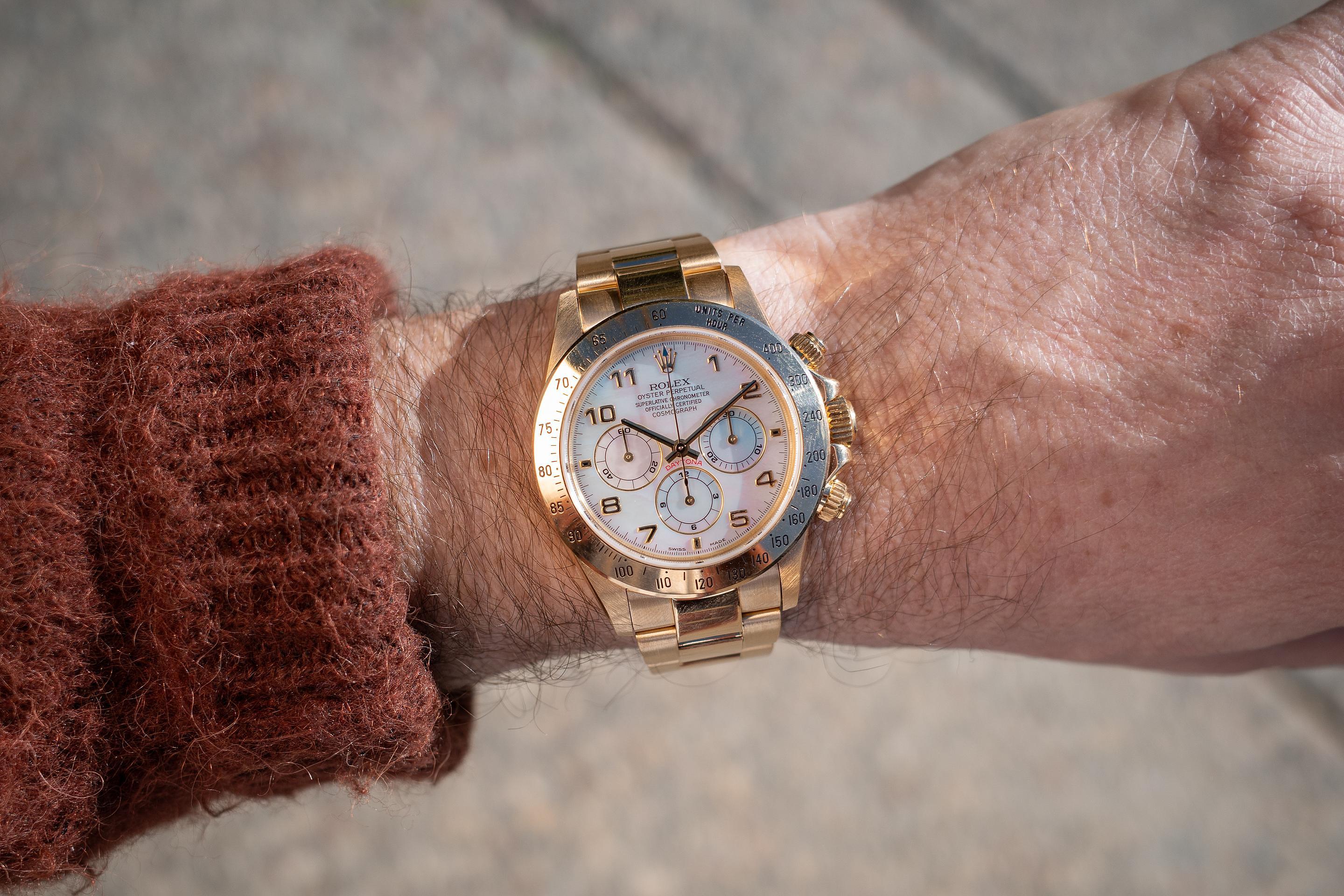 1996 Rolex 18K YG Daytona 16528 MOP Arabic Dial | Tropical Watch