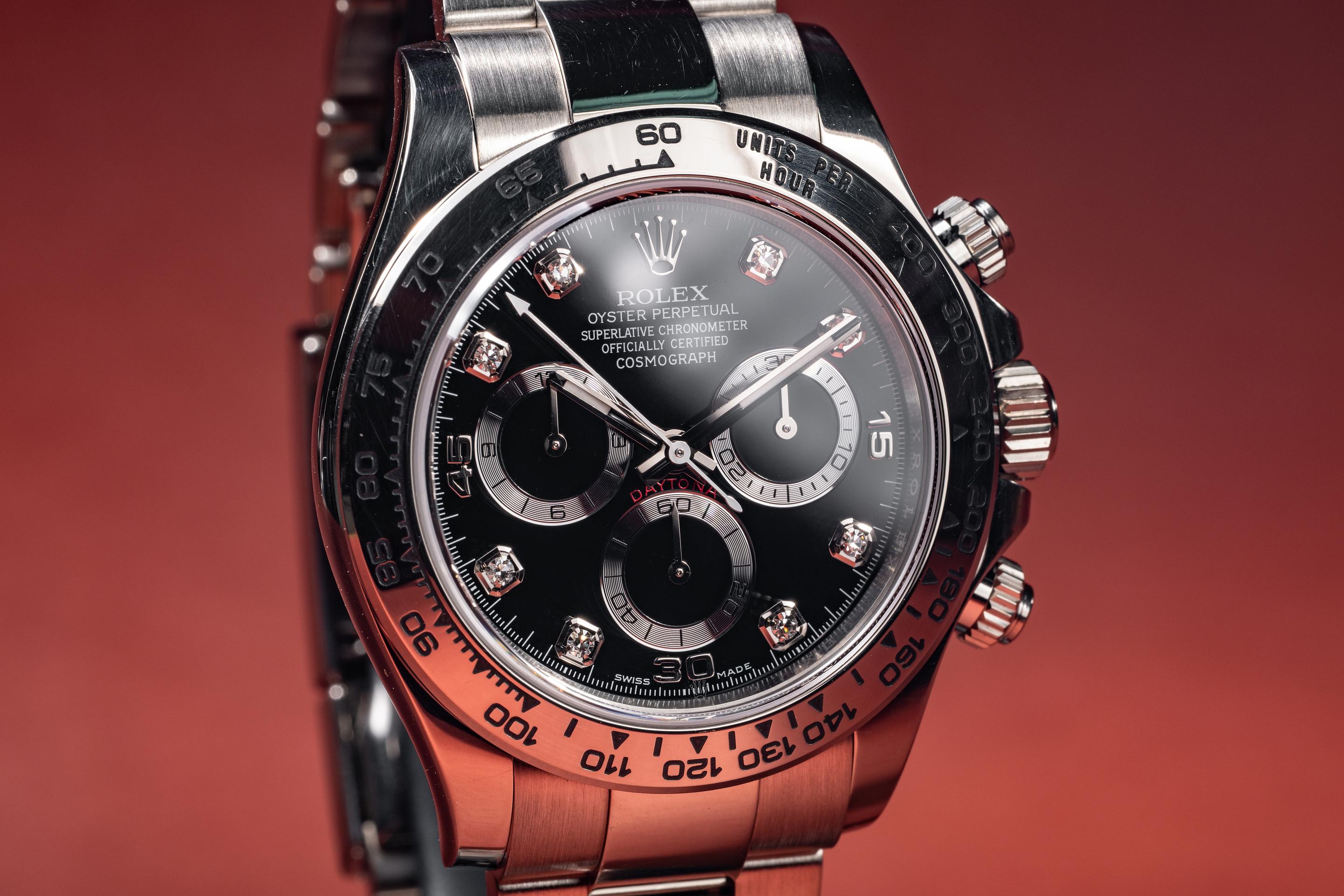 2015 Rolex 18K WG Daytona 116509 Black Diamond Dial with Box and